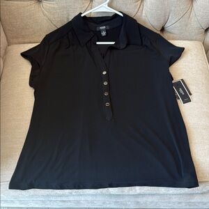 Alfani Black Button-Down Women's Shirt